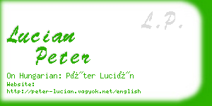 lucian peter business card
